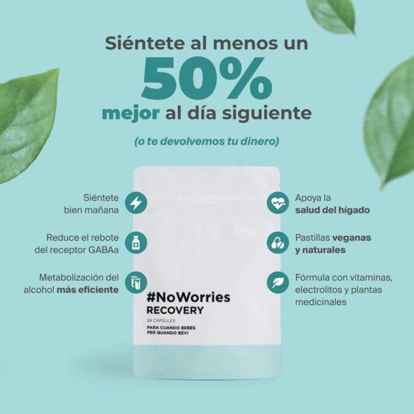 NW Recovery: Complemento antiresaca natural (24 cápsulas) - NoWorries Lab